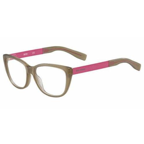 Hugo Boss Orange BO 0219 Fmh Light Brown Pink Plastic Eyeglasses Frame 53-16-140