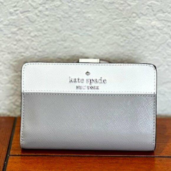 Kate Spade Staci Medium Compact Bifold Wallet - Nimbus Grey Colorblock
