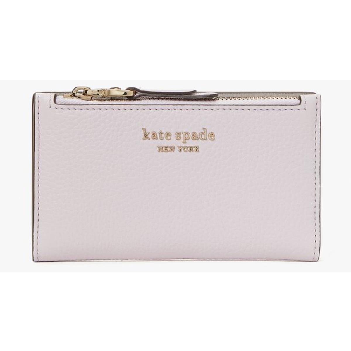 Kate Spade Roulette Small Slim Bifold Wallet Pebbled Leather Retail