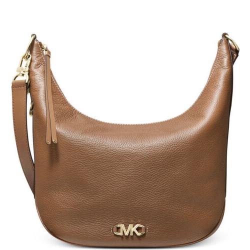 Michael Kors Izzy Large Pebble Leather Shoulder Bag Luggage Gold Handbag