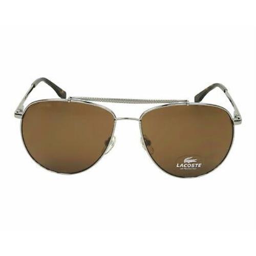 LACOSTE-L177S 033 Aviator Sunglasses Gunmetal Brown