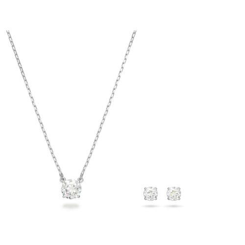 Swarovski Attract Set Earrings Necklace White Rhodium Plated - 5113468