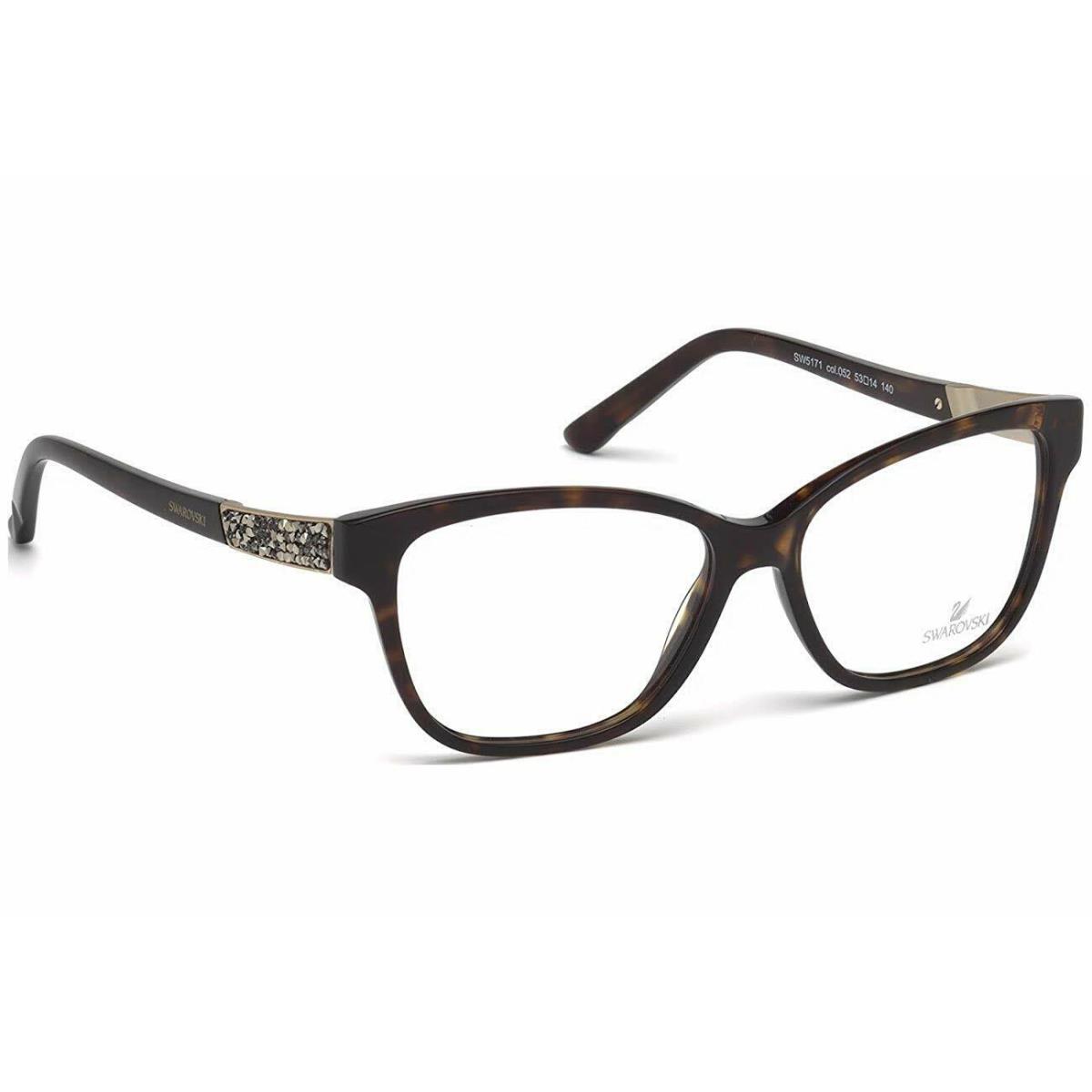 Swarovski SW 5171-F 052 Tortoise Plastic Eyeglasses Asian Fit 51-14-140 SW5171F