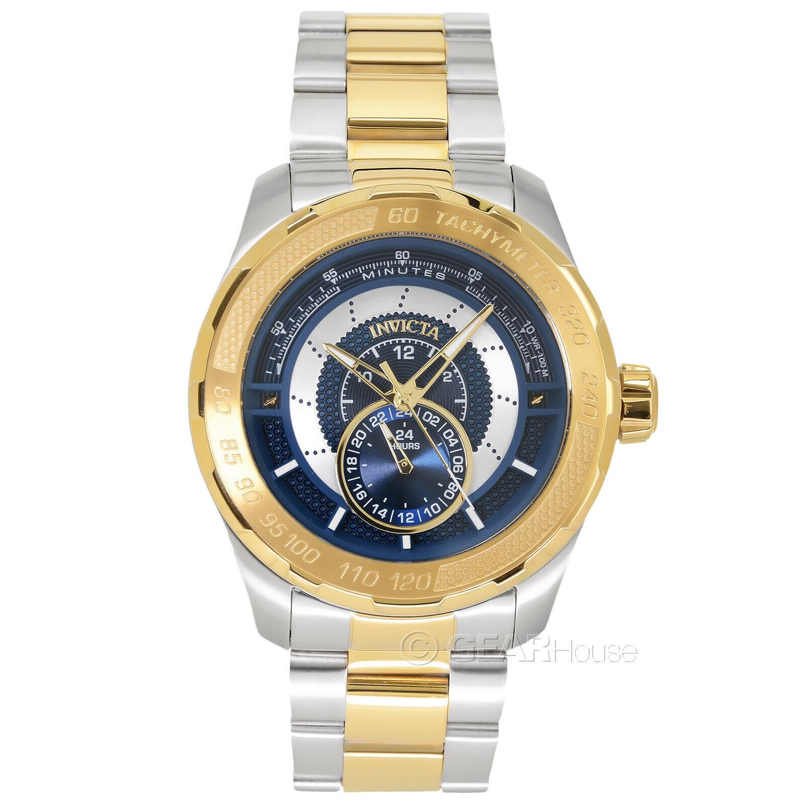Invicta Mens S1 Rally Two-tone Silver Gold Watch Blue Dial Stainless Steel B