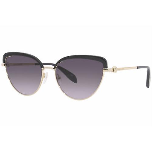 Alexander Mcqueen AM0257SD 001 Sunglasses Women`s Black/gold/grey Gradient 58mm