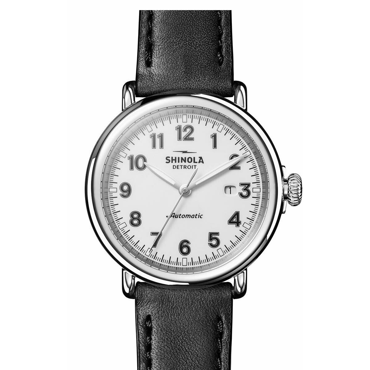Shinola Runwell Men`s 45mm White Dial Automatic Watch S0120141491