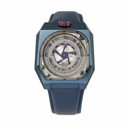 Reign Asher Automatic Sapphire Crystal Leather-band Watch - Blue