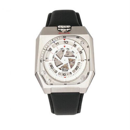 Reign Asher Automatic Sapphire Crystal Leather-band Watch - Silver/black