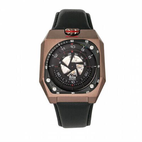 Reign Asher Automatic Sapphire Crystal Leather-band Watch - Brown/black