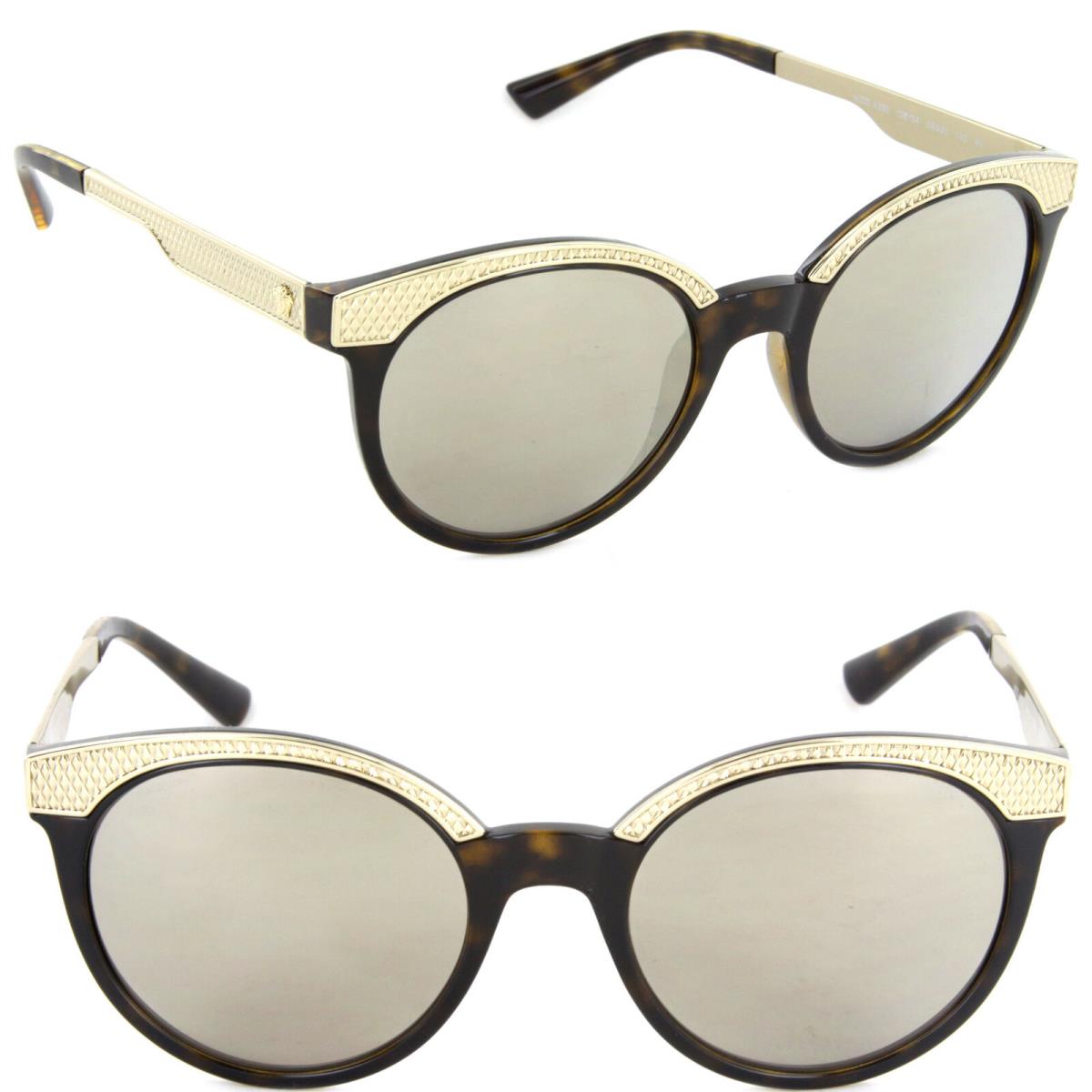 Versace VE4330-108/5A 53mm Sunglasses Havana/light Brown Mirror Dark Gold Lens
