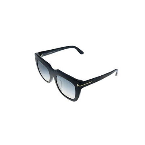 Tom Ford TF 687F 01C Black Plastic Square Sunglasses Grey Mirror Lens