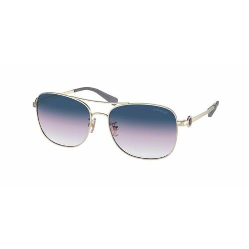 Coach Women`s HC7127-90058H-56 Fashion 56mm Shiny Light Gold Sunglasses