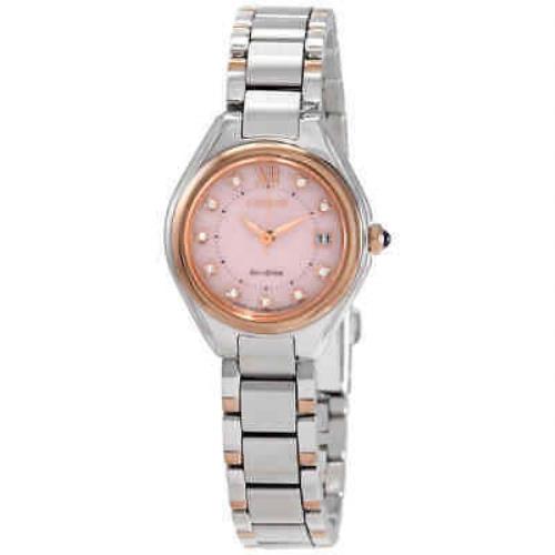Citizen Eco-drive Crystal Pink Dial Ladies Watch EW2546-87X