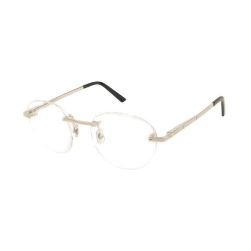 Cartier CT0109O-002 Silver Rimless Round Eyeglasses Size OS