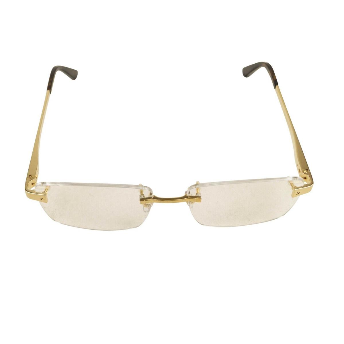 Cartier CT0201O-002 Gold Rectangular Eyeglasses Size OS