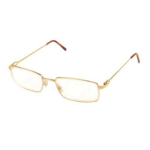 Cartier CT0055O-002 Gold Rectangular Rimless Eyeglasses Size OS