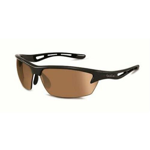 Bolle H2Optix Men`s H2004 Ashore Sunglasses Black Matte/brown Green Flash Mirr