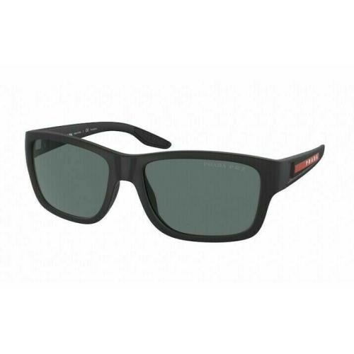 Prada Sport Sps 01W DG0-02G Black / Dark Grey Polarized Sunglasses PS 01WS