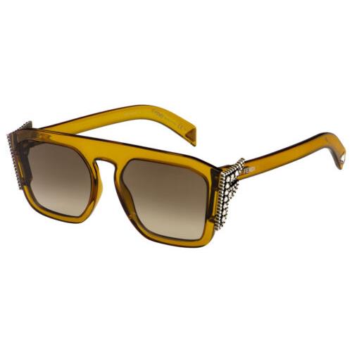 Fendi Women`s FF-0381-S-040G-HA Fashion 55mm Yellow Sunglasses