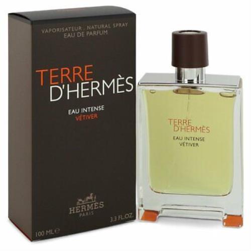 Fragrance Terre D`hermes Eau Intense Vetiver by Hermes Edp Spray 3.3 oz For Men