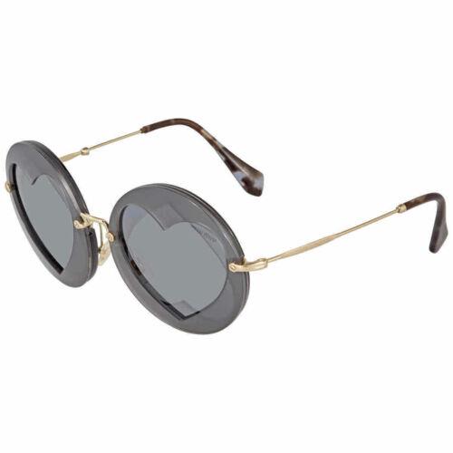 Miu Miu Women`s Sunglasses Grey Mirrored Black Plastic Lenses 01SS-VA35L062