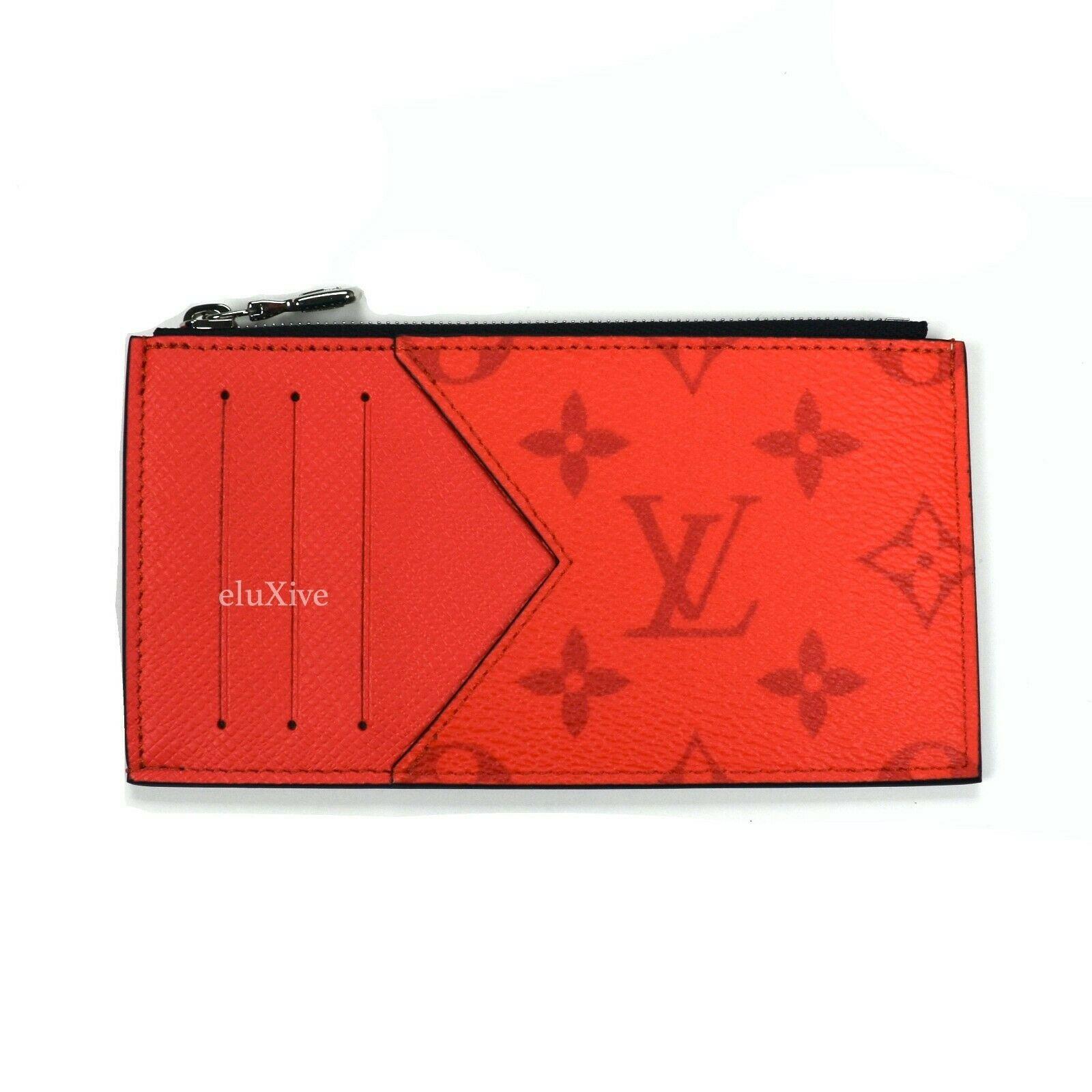 Louis Vuitton LV Red Monogram Zip Card Holder Pouch Virgil DS SS22