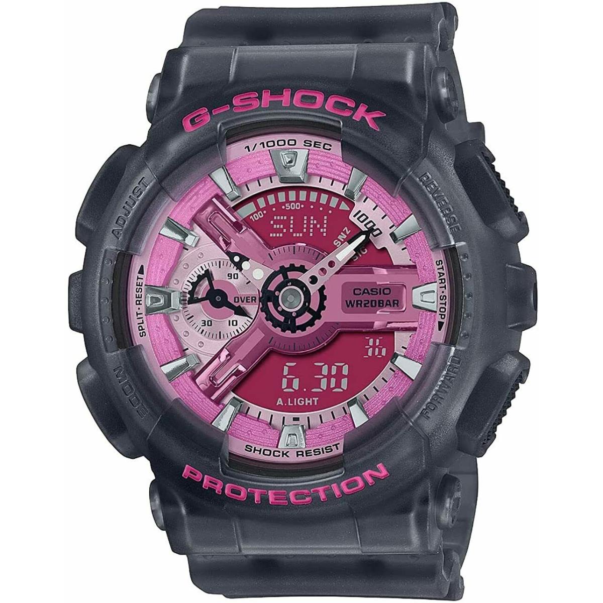 Casio G-shock Ana/digi Grey Watch Pink Dial GMAS-110NP-8A / GMAS110NP-8A