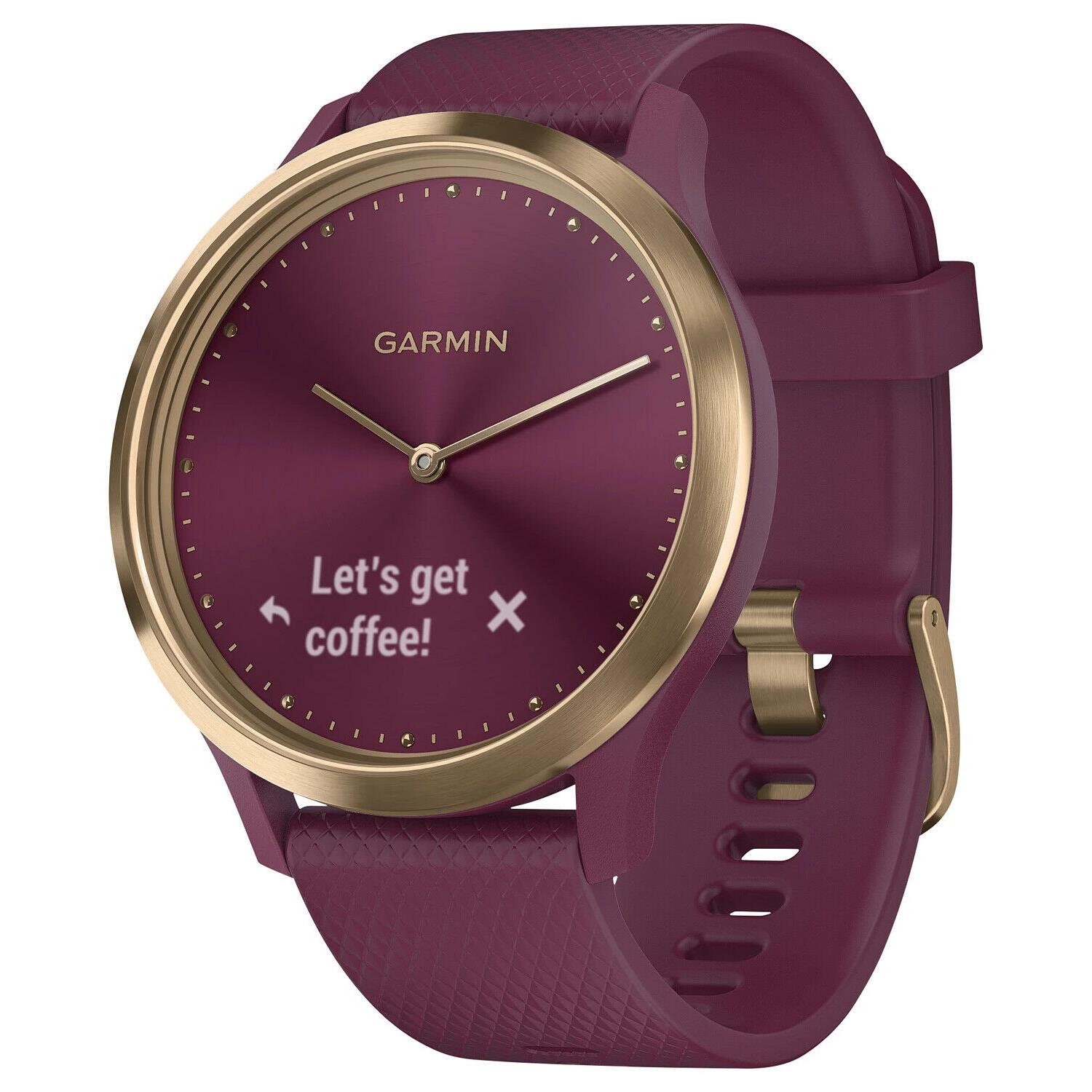 Garmin Unisex v Vomove HR Sport Berry Hybrid Touchscreen Smart Watch 43 mm