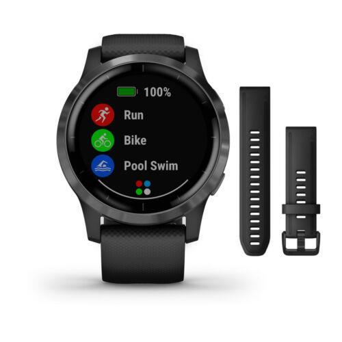 Garmin Vivoactive 4 Gps Smartwatch Slate with Black Band with Watch B