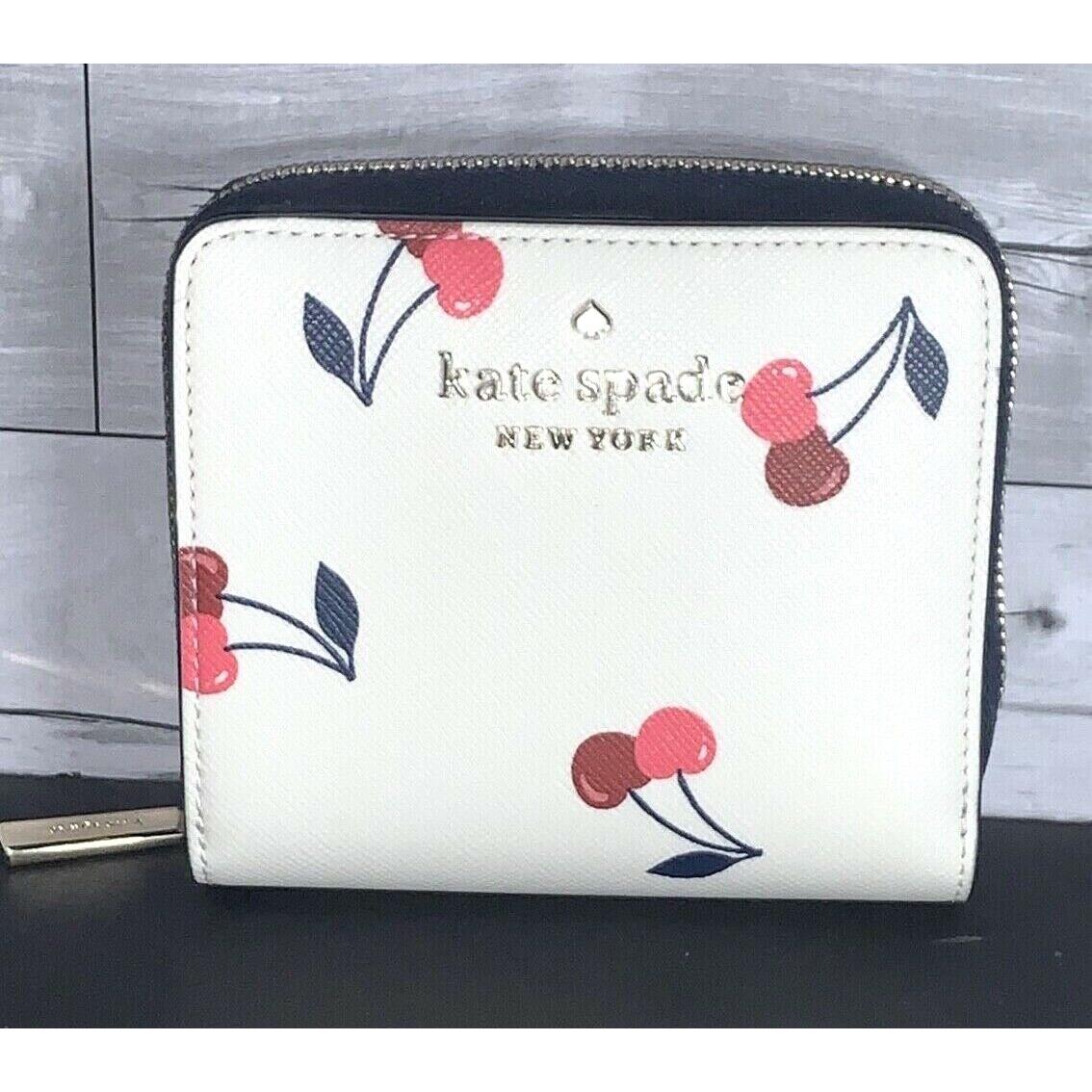 Kate Spade Small Zip Around Bifold Wallet Dancing Cherries K6022 P1