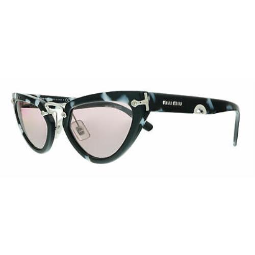 Miu Miu 0MU 10VS PC7214 Havana Black White Cat Eye Sunglasses