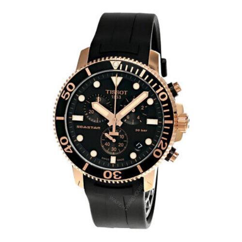 Tissot Seastar 1000 Qtz Chrono 45.5MM Black Dial Men`s Watch T1204173705100