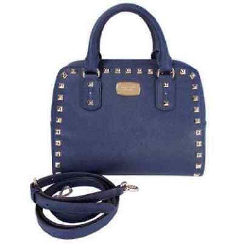 michael kors blue studded handbag