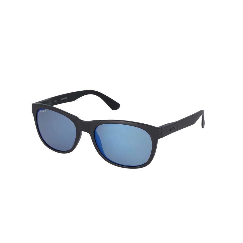 Serengeti Anteo Satin Black 555 NM Green Blue Mirror Sunglasses 8668 Italy