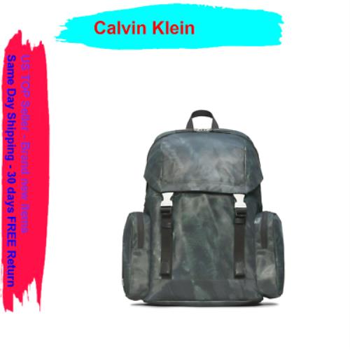 Calvin Klein Nylon Large Flap Backpack Dusty Olive