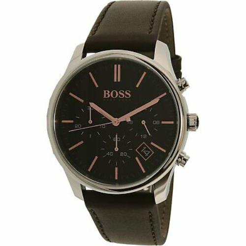 Hugo Boss 1513448 Time One 42MM Men`s Brown Leather Watch