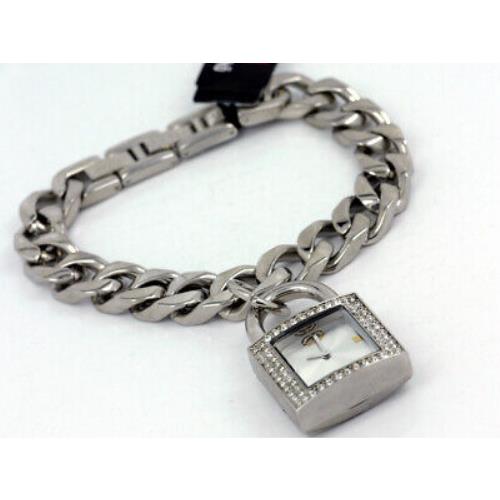 Marc Ecko E85002L1 Ladies Charm Bracelet Crystal Lock Watch