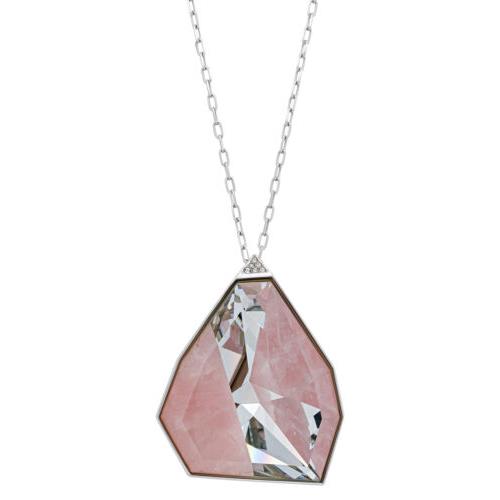 Swarovski Architectural 5159049 Rhodium-plated Pink Crystal Necklace