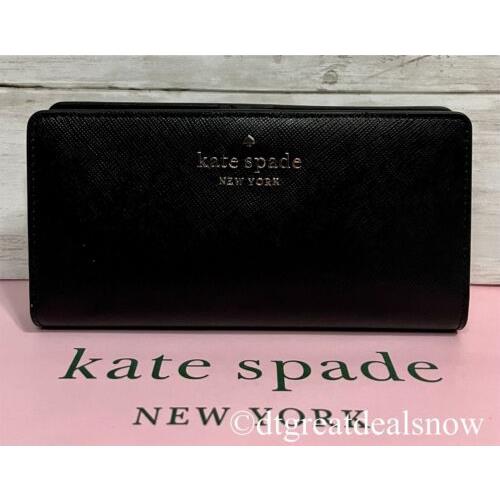 Kate Spade Staci Large Slim Bifold Wallet in Black