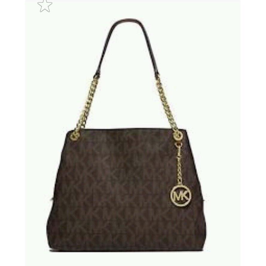 brown michael kors bag with gold chain