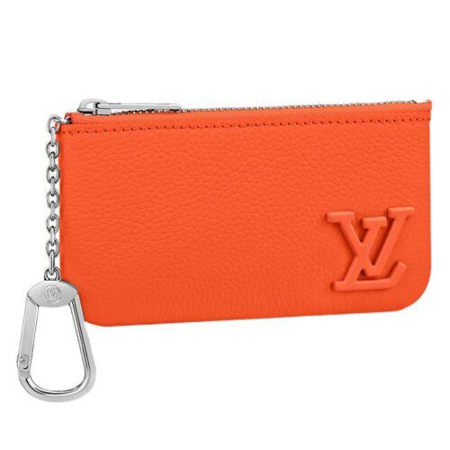 Louis Vuitton Orange Areogram LV Monogram Leather Key Pouch Clutch Bag
