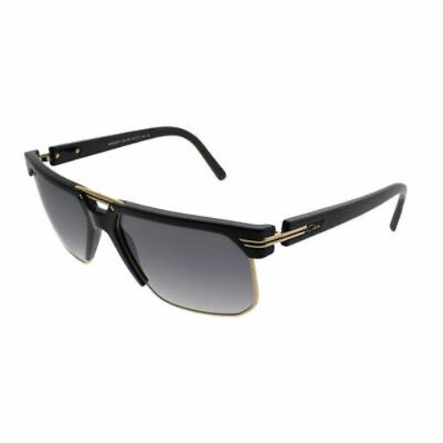 Cazal 9072 001SG Matte Black Gold Plastic Sunglasses Grey Gradient Lens