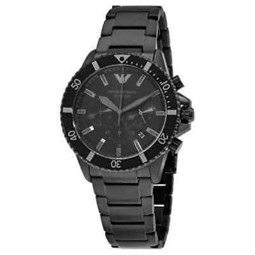 Emporio Armani Diver Chronograph Quartz Black Dial Men`s Watch AR11363