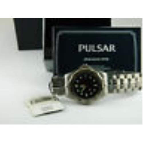 Pulsar Men`s Watch /glow Numeral/tachimeter/window For The Date/new IN The Box