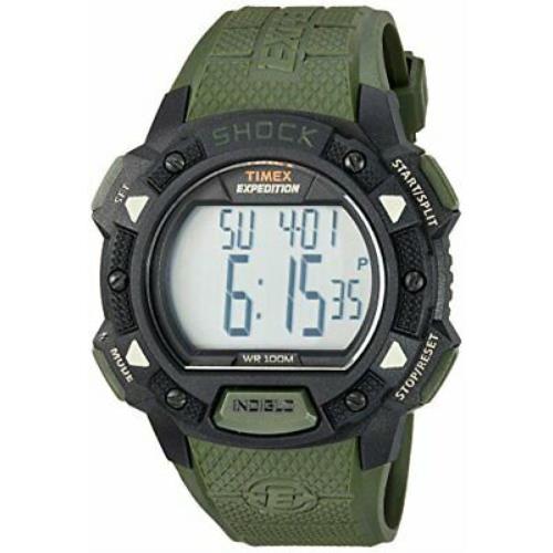 Timex Men`s TW4B09300 Expedition Base Shock Green/black Resin Strap Watch