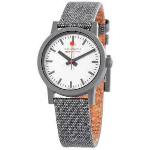Mondaine Essence Grey Quartz White Dial Ladies Watch MS1.32110.LU