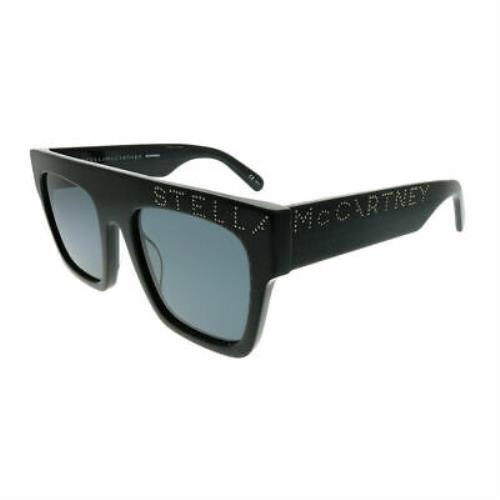 Stella Mccartney SC 0170S 004 Black Glittered Plastic Sunglasses Grey Lens