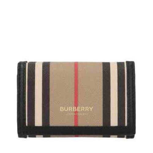 Burberry Lark Small Signature Striped Folding Wallet In Archive Beige