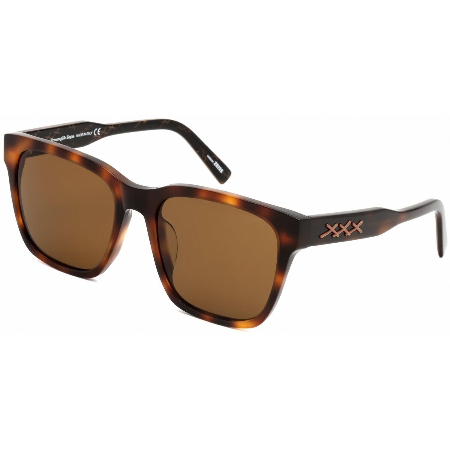 NY22 Ermenegildo Zegna EZ0147-D Dark Havana/roviex Men`s Plastic Sunglasses 57mm