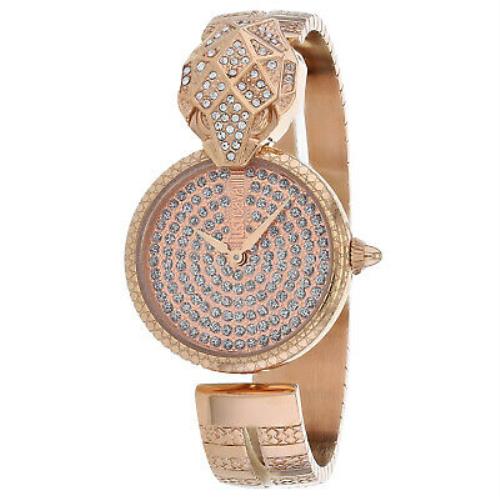 Just Cavalli Women`s Glam Chic Snake Rose Gold Dial Watch - JC1L086M0035
